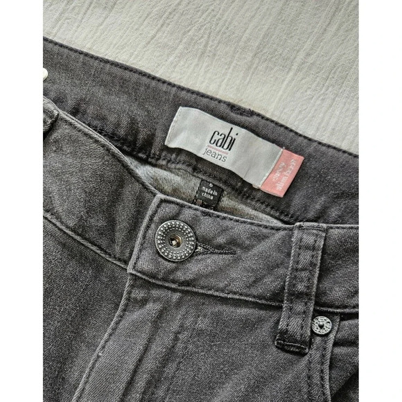 Cabi Womens Curvy Slim Boot Jeans Size 6 Long Color Shadow Black Gray NWT - Picture 3 of 7